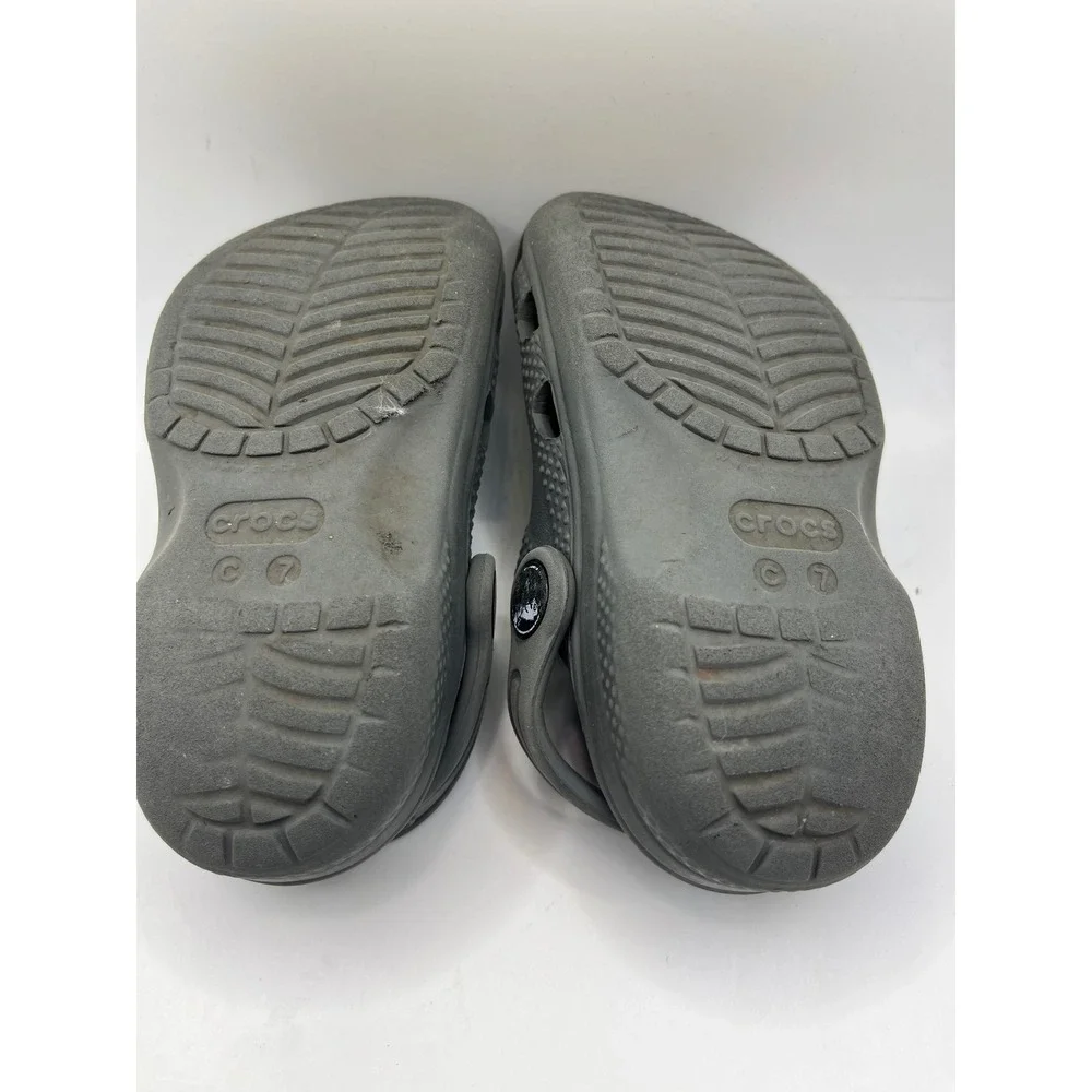 Crocs Classic Clog Kids Size 7 Gray Slip On Sandals‎ Shoes